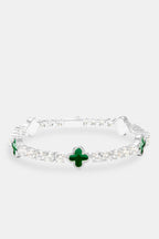 Bracelet tennis motif vert - 5 mm