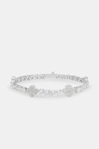 Bracelet tennis motif glacé - Blanc 5 mm